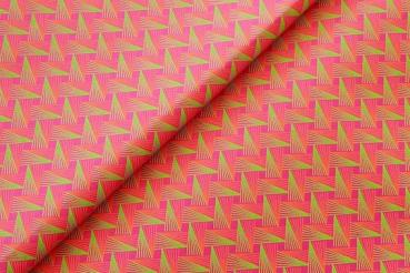 DISCO-PINK-FAN-PATTERN-Afrikanischer-Shweshwe-Stoff-